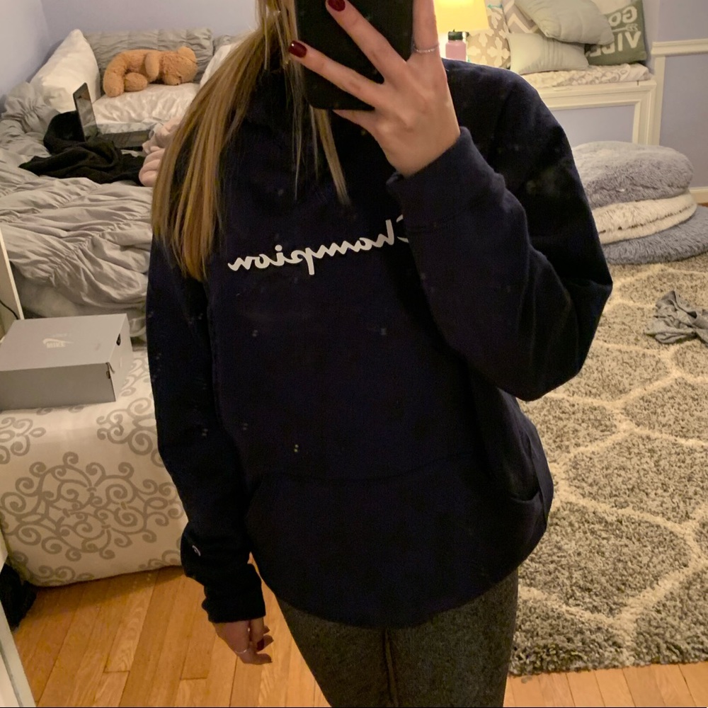 Navy blue Champion hoodie
